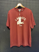 Camiseta Lacoste Paris Logo Vinho - Pronta Entrega