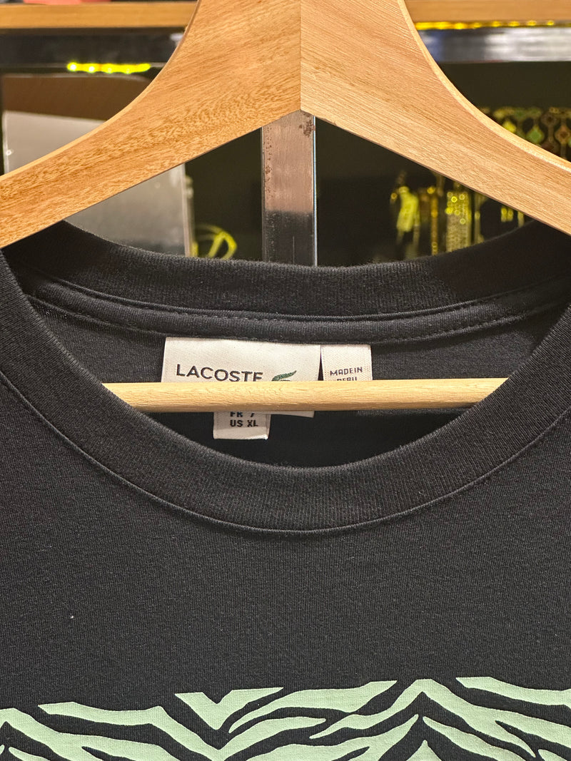 Camisa Lacoste Black Logo White/Green - Pronta Entrega