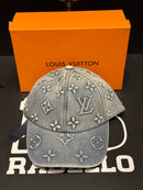 Boné Louis Vuitton Logos Azul Destonado Com Box - Pronta Entrega