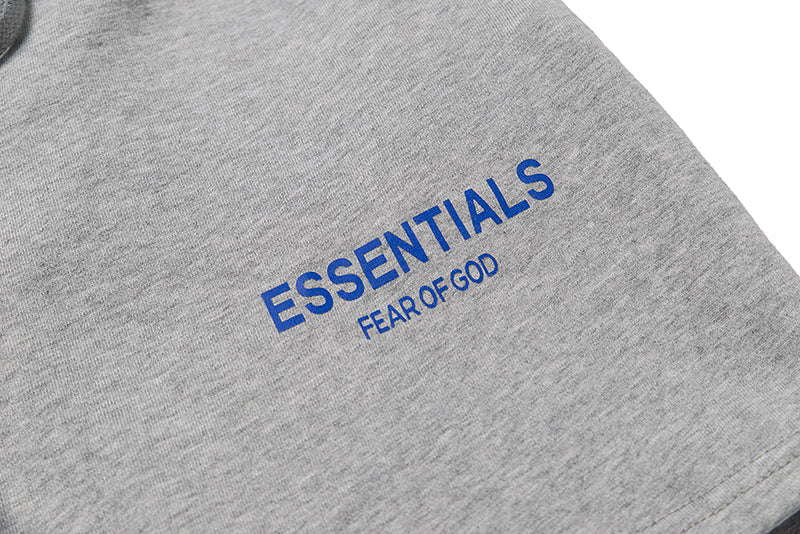Bermuda Fear Of God Essentials Cinza escrita azul - Encomenda