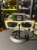 Óculos Off White Retangular Bege - Pronta Entrega