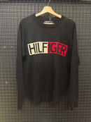 Suéter Tommy Hilfiger Preto/Branco/Vermelho - Pronta Entrega