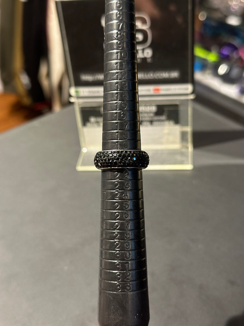 Anel Aço Inoxidável Preto Cravejado 20 CM - Pronta Entrega
