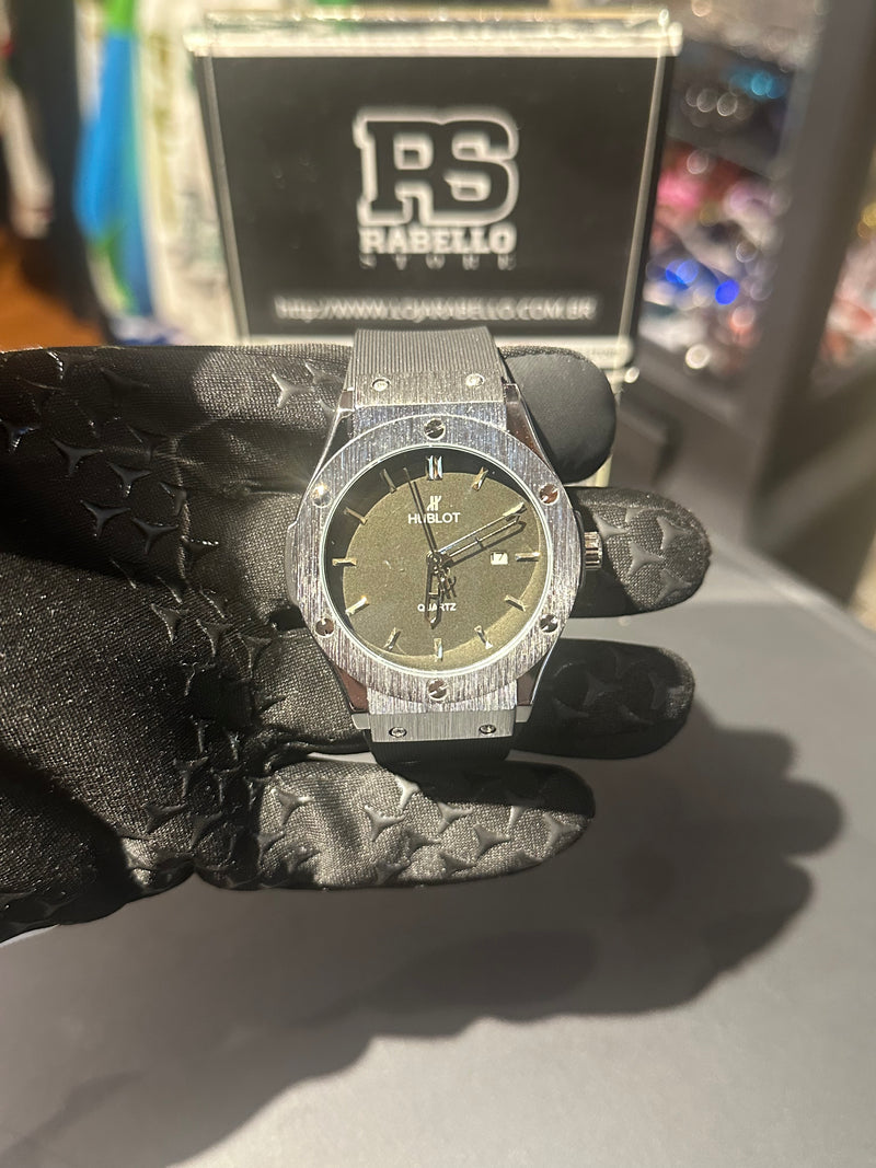 Relógio Hublot Silver Fundo Black - Pronta Entrega