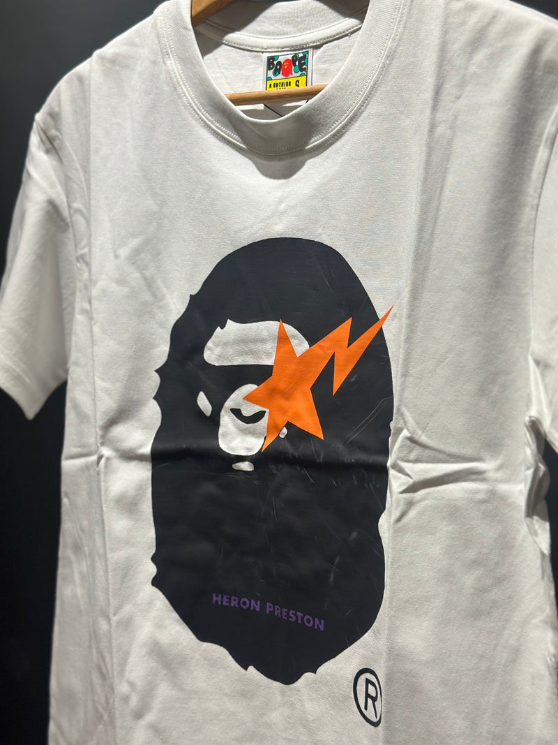 Camiseta BAPE Heron Preston Branca - Pronta Entregar