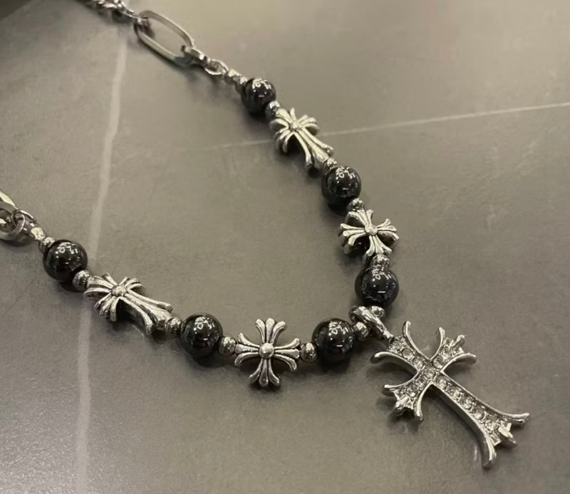 Colar Chrome Hearts Vintage Y2K Prata - Pronta Entrega