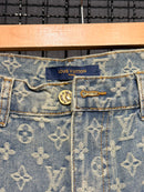 Calça Louis Vuitton “Graffiti Monogram” Jeans Claro - Pronta Entrega