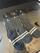Pack 3 Pares Meia Air Jordan Logo Cano Alto Preto Listrado - Pronta Entrega