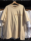Camiseta Essentials Logo Oversized Bege - Pronta Entrega