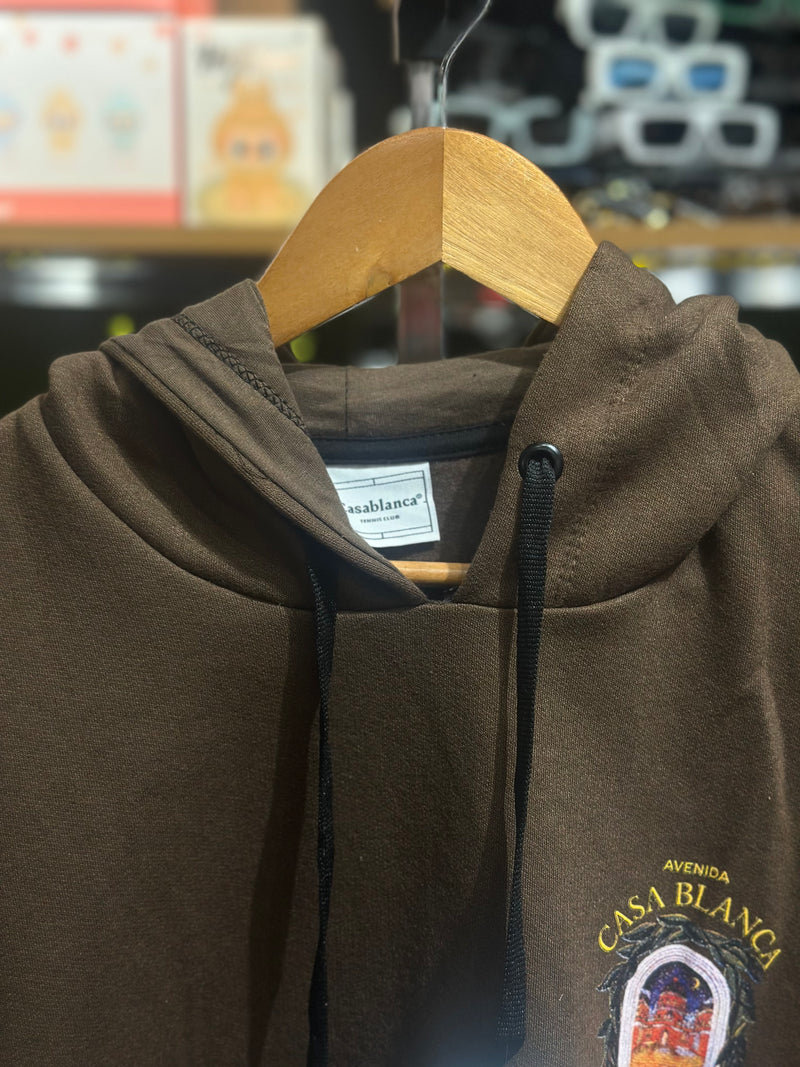 Moletom Com Gorro Casablanca Avenida Marrom - Pronta Entrega