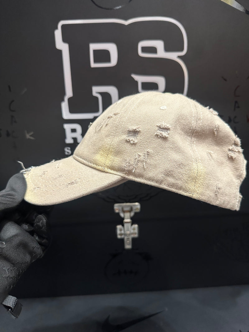 Boné Aba Curva Chrome Hearts Triple Cruz Bege - Pronta Entrega