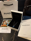 Colar PANDORA Blue Murano Glass Butterfly Set Necklace with Pendant 925 Silver - Pronta Entrega