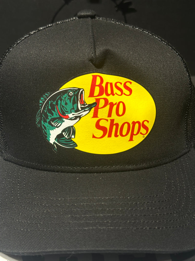 Boné Aba Curva Trucker Bass Pro Shops Black - Pronta Entrega