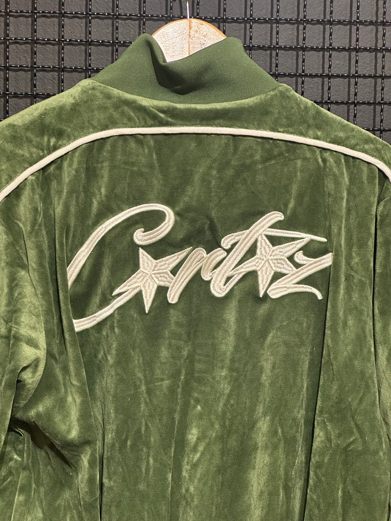 Conjunto Corteiz VVS Velour Jacket Green - Pronta Entrega
