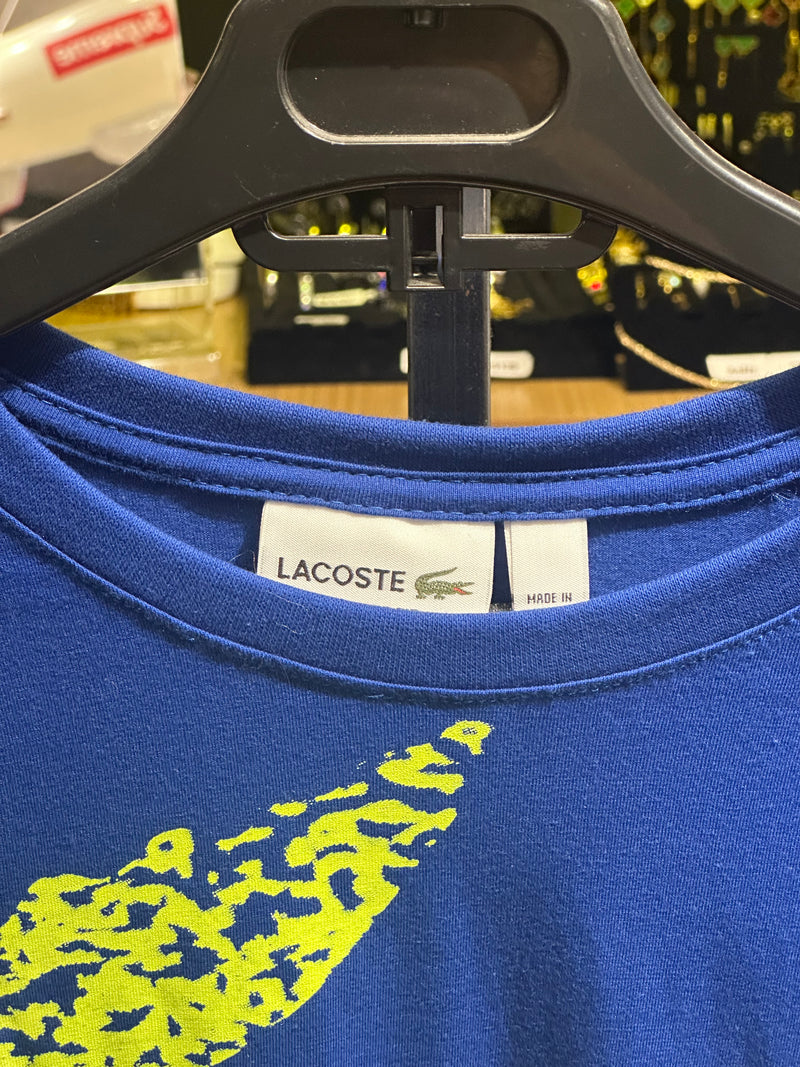 Camisa Lacoste Azul Logo Croc Green - Pronta Entrega