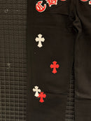 Calça Jeans Preta Chrome Hearts Cruz Red - Pronta Entrega