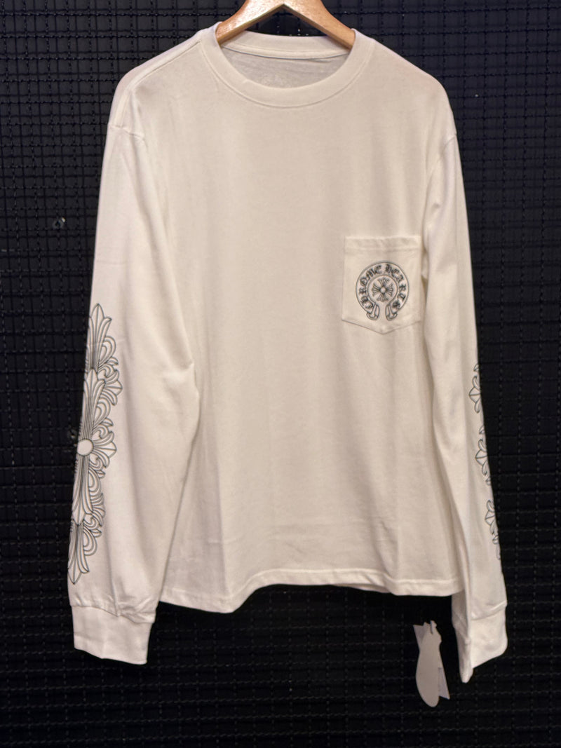 Chrome Hearts x Comme des Garçons Cross Long Sleeve White - Pronta Entrega