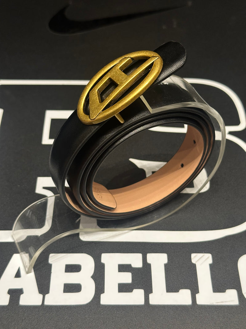 Cinto Feminino Diesel Black/Pink Fivela Gold 105 CM  - Pronta Entrega