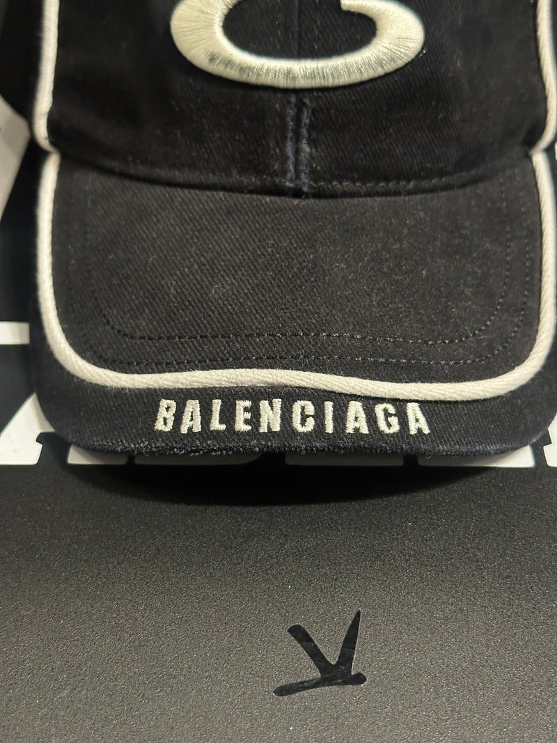 Boné Balenciaga Preto Aba Curva Logo Bordado - Pronta Entrega