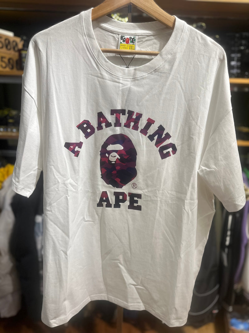 Camiseta BAPE A Bathing APE Purple Branca - Pronta Entregar