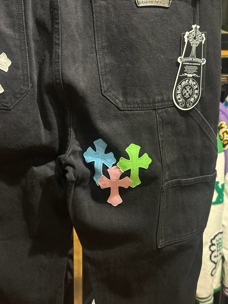 Calça Jeans Preta Chrome Hearts Patch Carpenter - Pronta Entrega