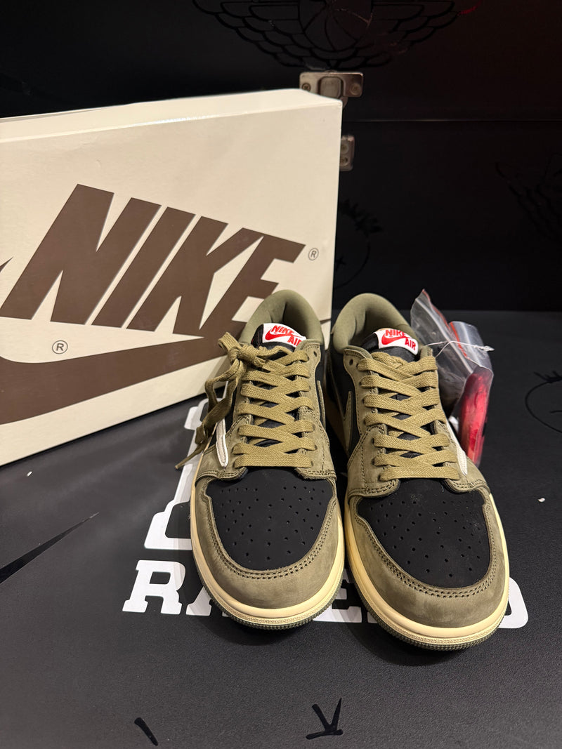 Tênis Nike Travis Scott x Air Jordan 1 Low Black Olive - Pronta Entrega