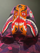 Jaqueta Bape Shark Purple Camo Full Zip - Pronta Entrega