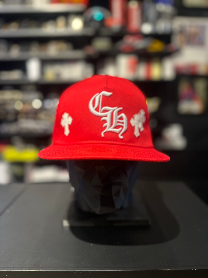 Boné Chrome Hearts Cross Patch Baseball Hat Red - Pronta Entrega