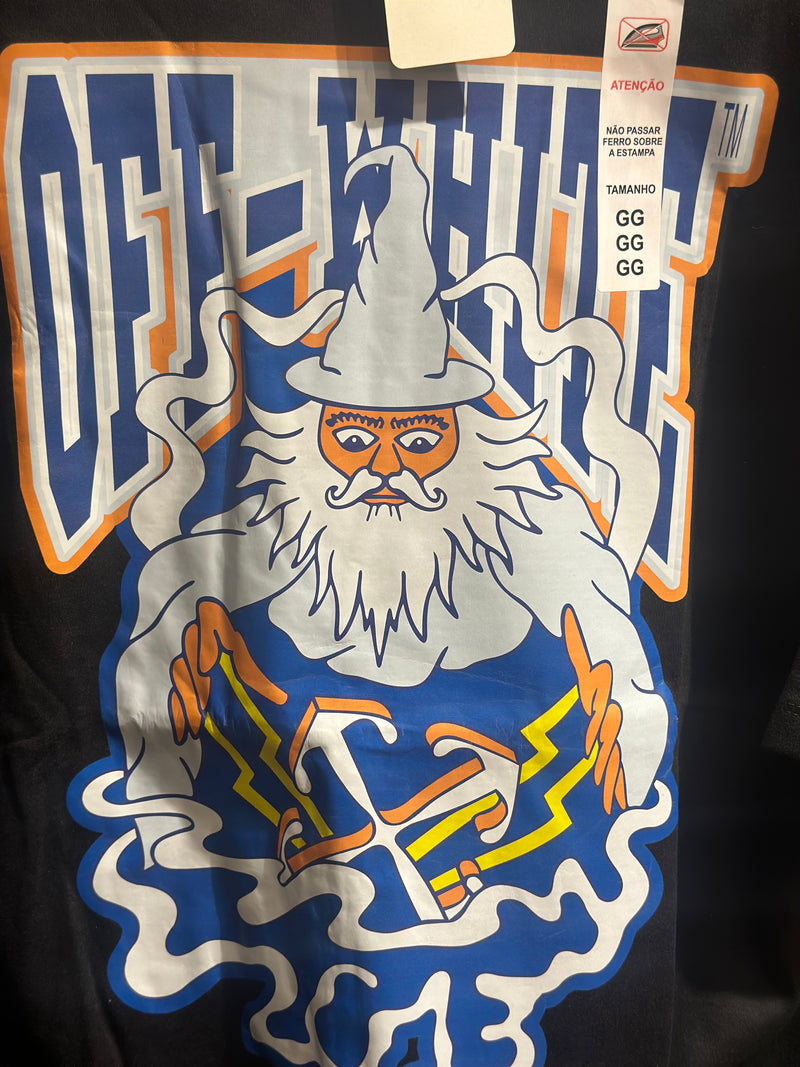 Camiseta Off-White Wizard Preta Oversize - Pronta Entrega