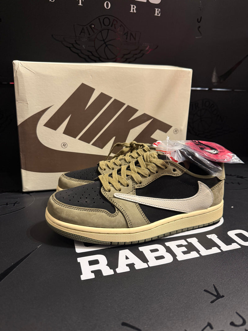 Tênis Nike Travis Scott x Air Jordan 1 Low Black Olive - Pronta Entrega