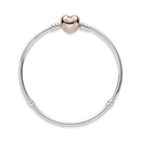 Bracelete Pandora Moments com Fecho De Coracao Rose - Pronta Entrega