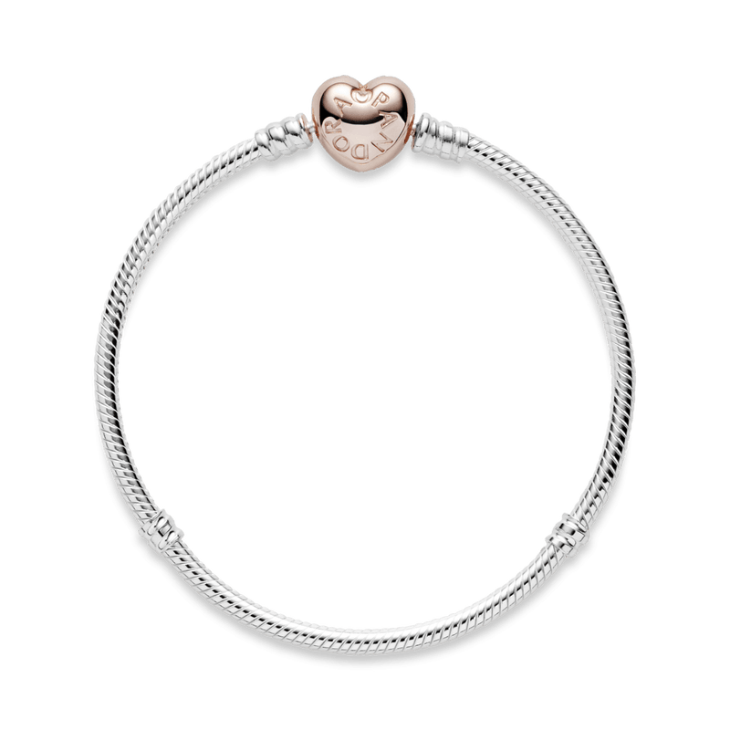 Bracelete Pandora Moments com Fecho De Coracao Rose - Pronta Entrega