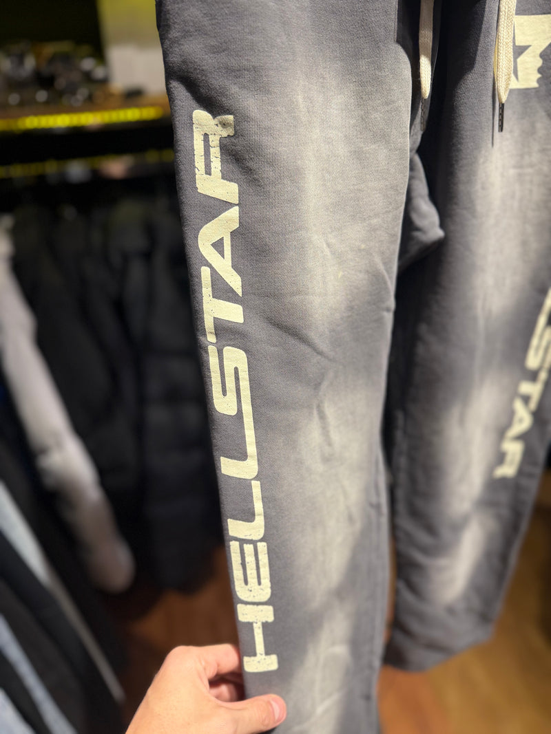 Calça Hellstar Moletom Track Print Cinza - Pronta Entrega