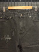 Calça Jeans Black Chrome Hearts X Comme Des Garçons MultiCruz Black - Pronta Entrega