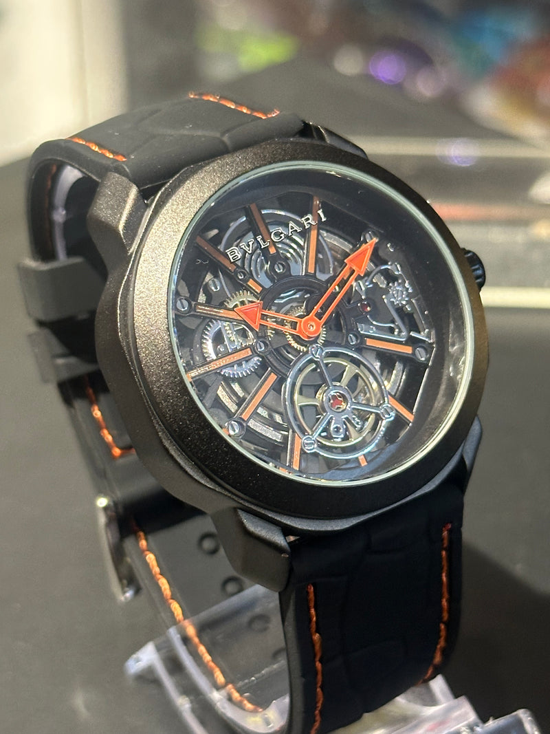 Relógio Bvlgari Octo Black/Orange - Pronta Entrega