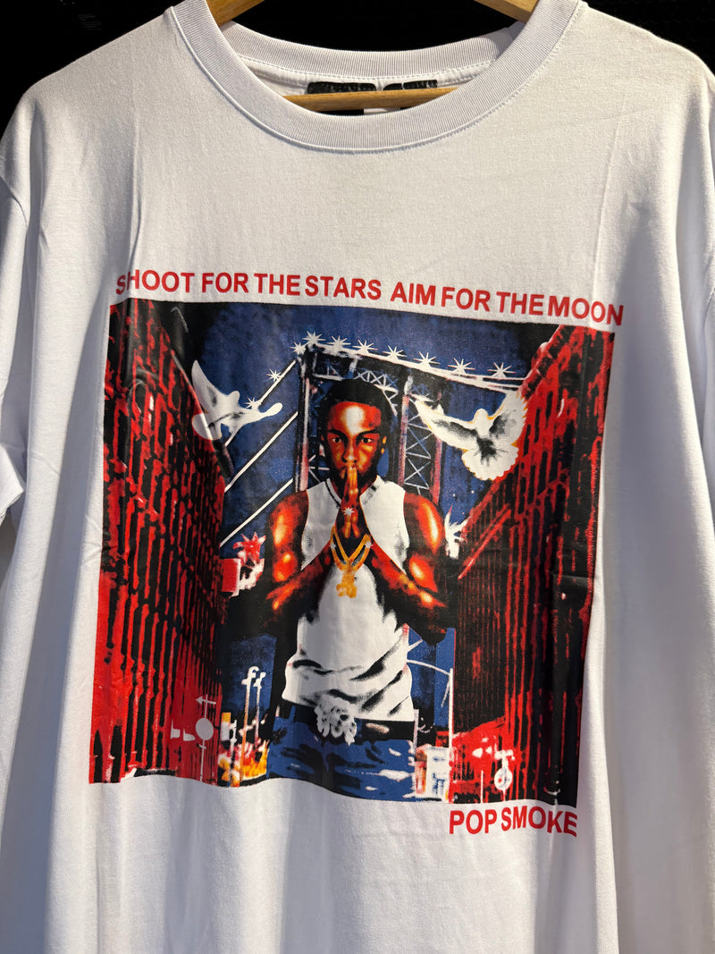Camiseta VLONE Pop Smoke Cartoon Branca - Pronta Entrega