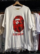 Camiseta BAPE ‘Abathing Ape’ Ape head Red Branca  - Pronta Entrega