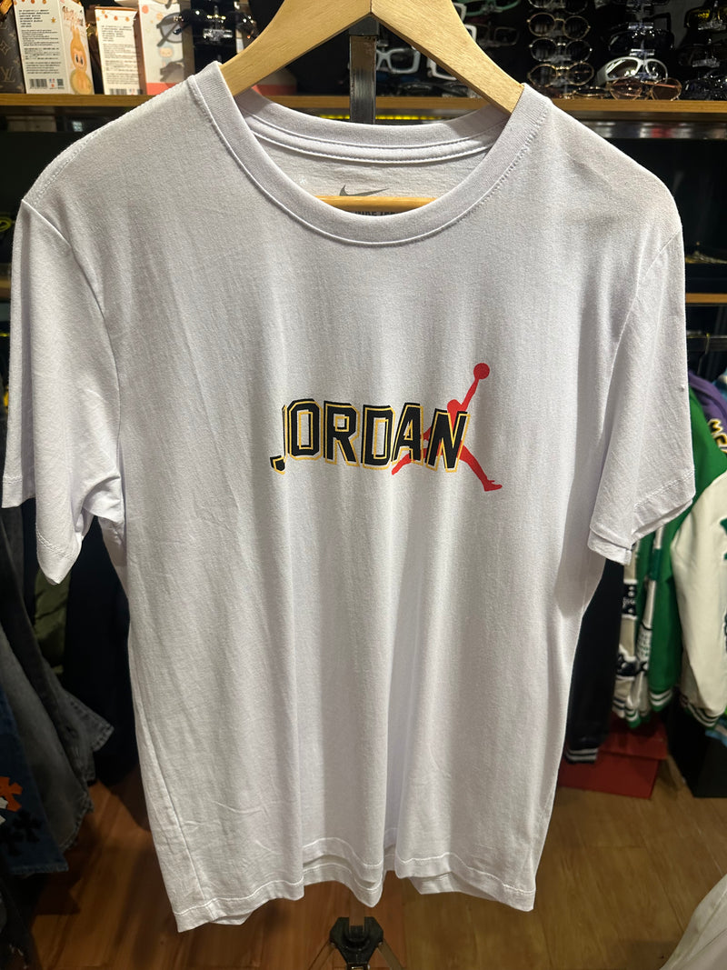Camisa Nike Air Jordan Branca Logo Black/Yellow/Red - Pronta Entrega