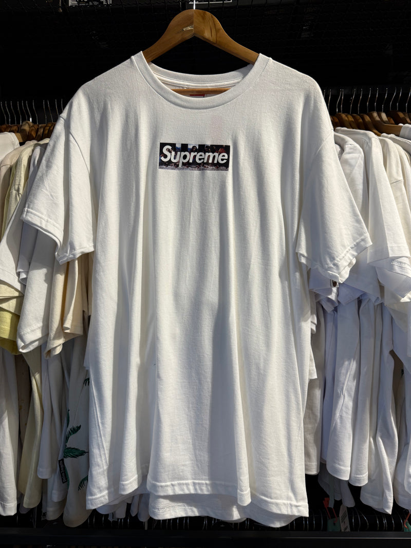 Camiseta Supreme Milan Box Logo Tee Branca - Pronta Entrega