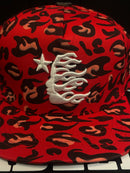 Boné Hellstar Aba Reta Cheetah Print Fitted Red - Pronta Entrega
