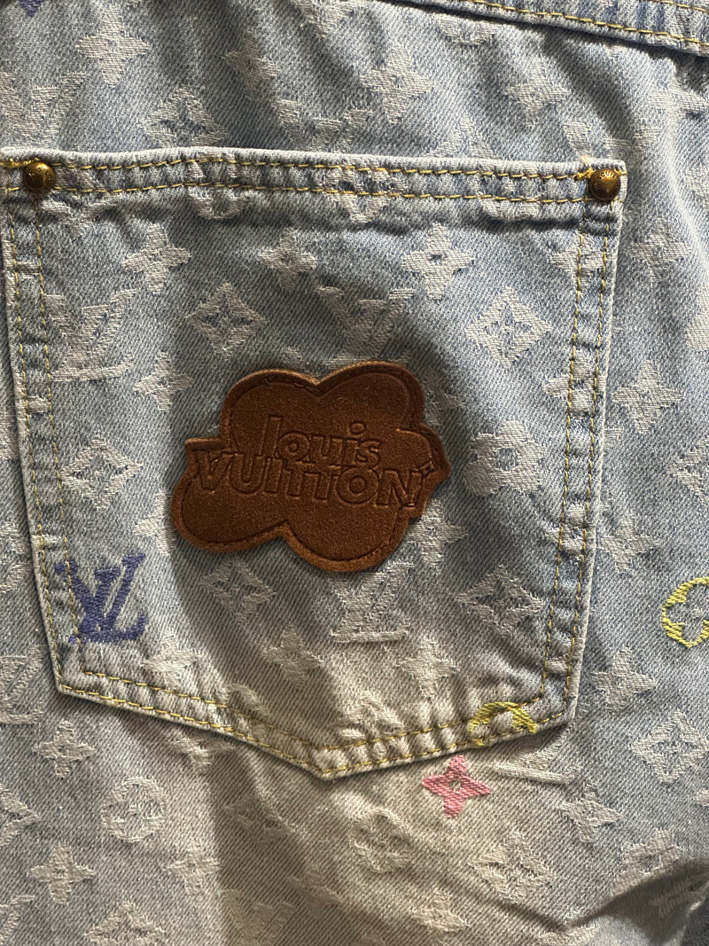 Calça Louis Vuitton By Tyler, The Creator Monogram Jeans Claro - Pronta Entrega