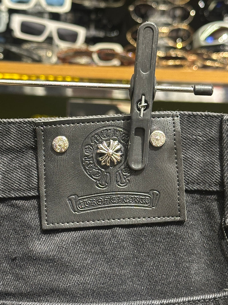 Calça Jeans Preta Chrome Hearts Patch Carpenter - Pronta Entrega