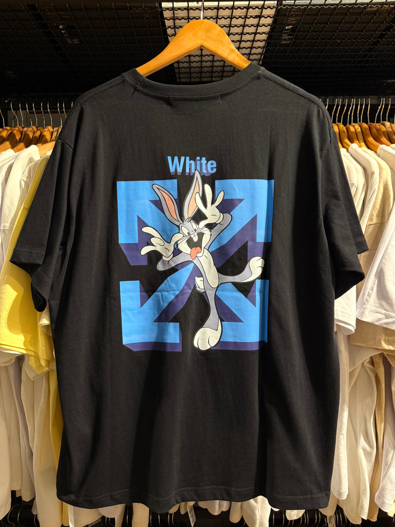 Camiseta Off-White Pernalonga Preta - Pronta Entrega