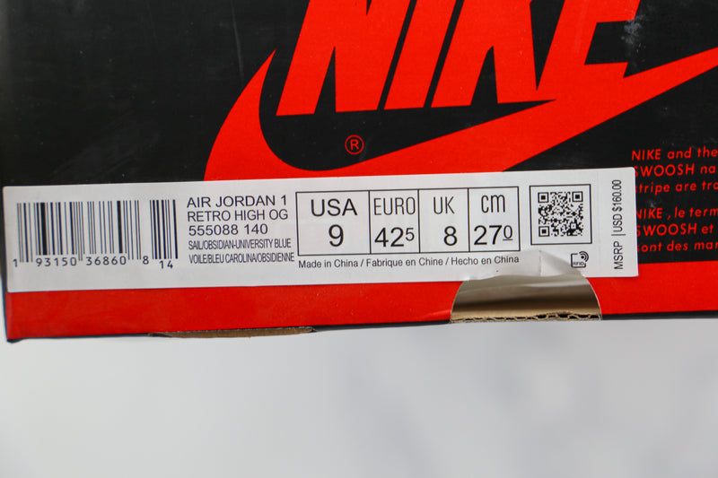 Jordan 1 Retro High Obsidian UNC - Encomenda