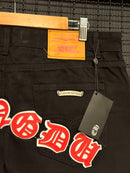 Calça Jeans Preta Chrome Hearts Cruz Red - Pronta Entrega