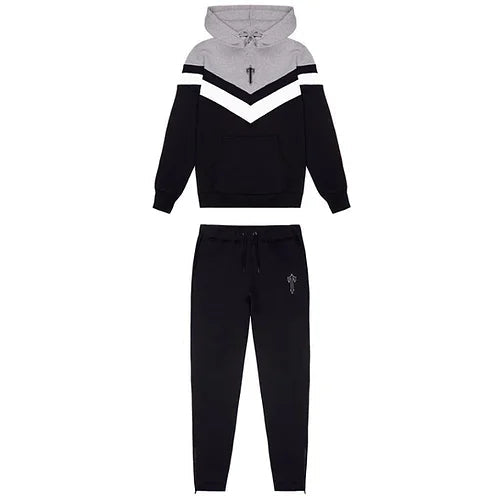 Conjunto Trapstar V Stripe Hoodie Tracksuit Black - Encomenda