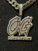 Corrente Cravejada Pingente OG Em Zicornia Cubica Prata 50 CM - Pronta Entrega