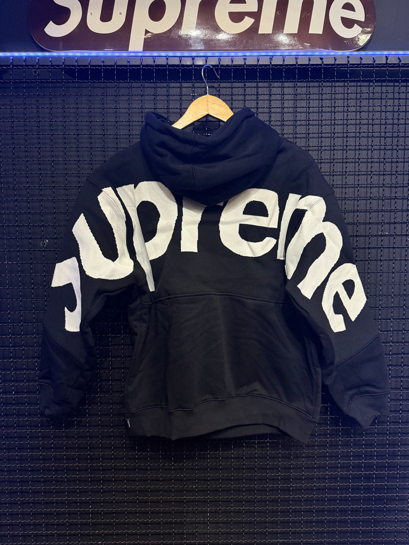 Moletom Supreme Big Logo Jacquard Hooded Sweatshirt Black - Pronta Entrega