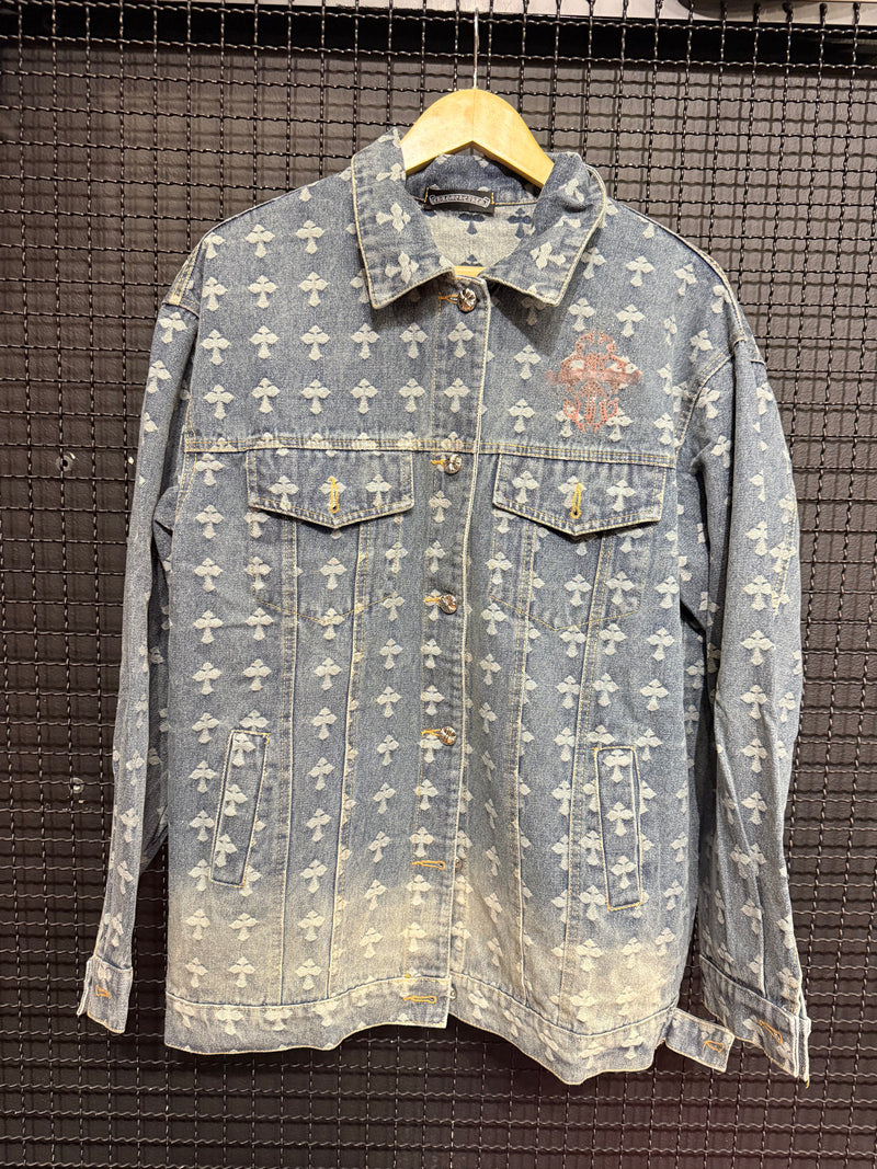 Jaqueta Jeans Chrome Hearts Denim Washed - Pronta Entrega