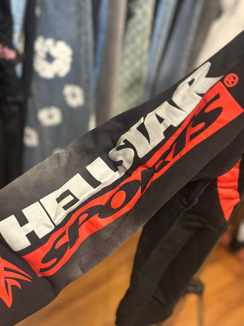 Moletom com Gorro Hellstar Records Future Flame Preto - Pronta Entregar
